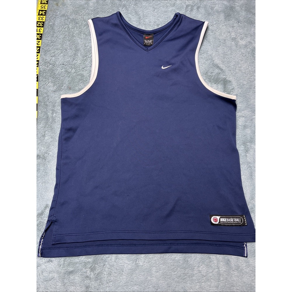 Vintage Nike Basketball‎ Tank Men's XL Y2K 90's Casual Sports Logo Blue White